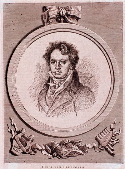 Portret niemieckiego kompozytora Ludwiga van Beethovena autorstwa Felix Auguste Clement