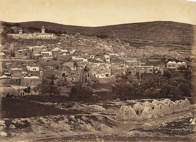 Panoramiczny widok na Nazaret, Izrael autorstwa Félix Bonfils