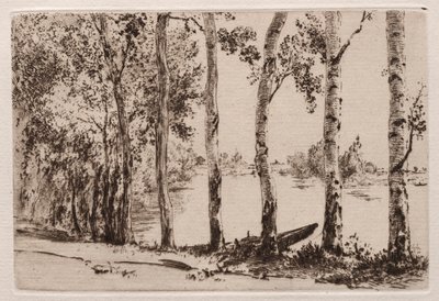 Aspens na brzegu Sekwany autorstwa Felix Bracquemond