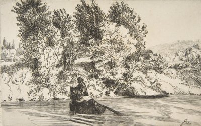 Rybak z siecią, 1868 r. autorstwa Felix Bracquemond
