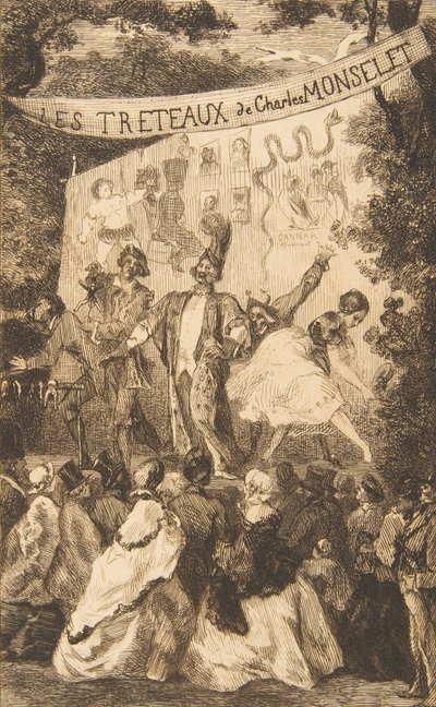 Frontyspis dla Les Treteaux de Monselet, 1859. autorstwa Felix Bracquemond