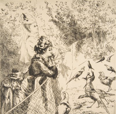 W Ogrodzie Zoologicznym ok. godz. 1873. autorstwa Felix Bracquemond