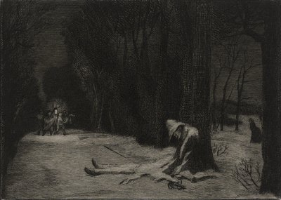 La Mort de Matamore (akwaforta) autorstwa Felix Bracquemond