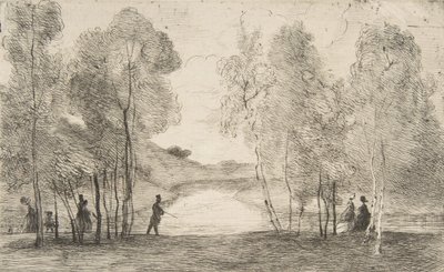Jezioro Bois de Boulogne, około 1858 r. autorstwa Felix Bracquemond