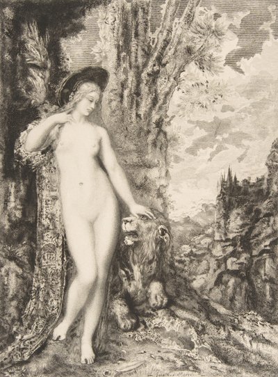 Zakochany lew, 1886. autorstwa Felix Bracquemond