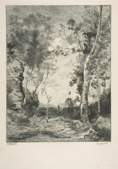 Biały koń, 1858. autorstwa Felix Bracquemond