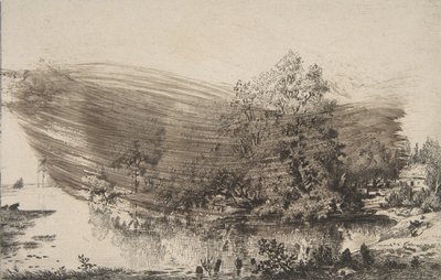 Dom wiejski nad brzegiem Oise, 1868. autorstwa Felix Bracquemond