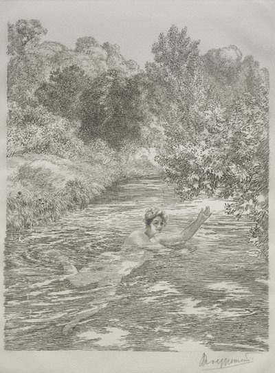 Kąpiący się, ok. 1860-70. autorstwa Felix Bracquemond