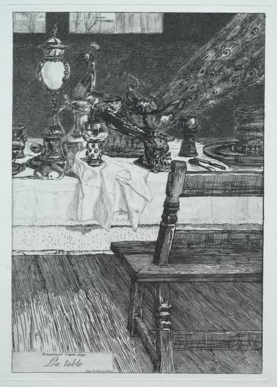 Stół, wg H. Leys autorstwa Felix Bracquemond