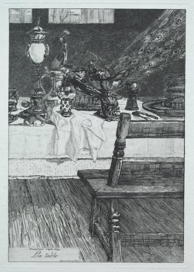 Stół według H. Leysa, 1868. autorstwa Felix Bracquemond