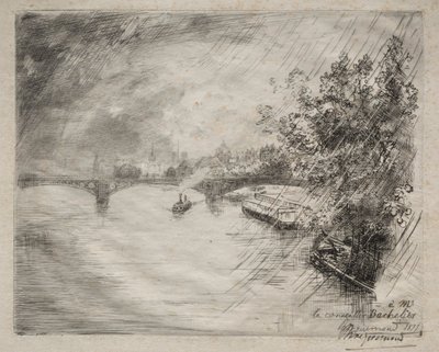 Widok na most Saint-Pères autorstwa Felix Bracquemond