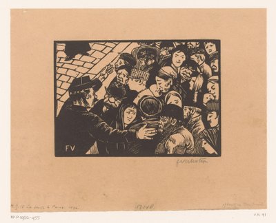Policjant zatrzymuje tłum La foule w Paryżu? autorstwa Felix Edouard Vallotton