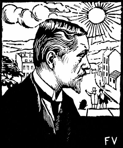 Autoportret. Drzeworyt Felixa Edouarda Vallottona (1865-1925), ok. 1890. Zbiory prywatne. autorstwa Felix Edouard Vallotton