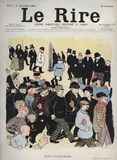Okładka gazety „Le Rire”, nr 4, 1 grudnia 1894: Blues of Today – rysunek Felixa Vallottona autorstwa Felix Edouard Vallotton
