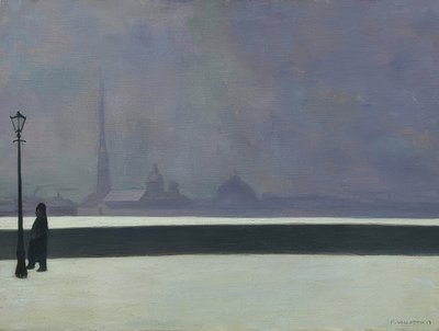 Newa, mgławica świetlna (La Néva, brume légère). 1913 autorstwa Felix Edouard Vallotton