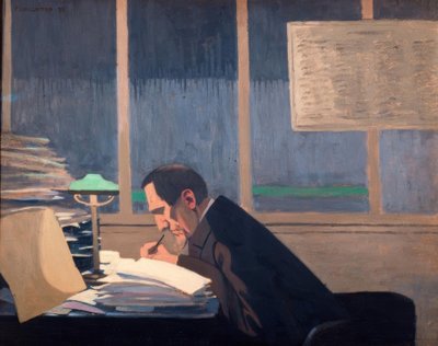 Felix Feneon w Rewii Blanche autorstwa Felix Edouard Vallotton
