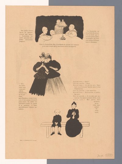 Grupa ludzi i dwóch księży NIB (tytuł na obiekcie) autorstwa Felix Edouard Vallotton