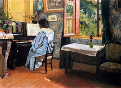 Dama przy fortepianie, 1904. autorstwa Felix Edouard Vallotton
