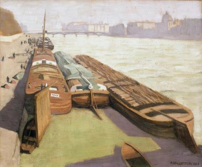 Barki, brzegi Sekwany autorstwa Felix Edouard Vallotton