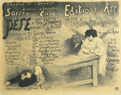 Program Opery Paryskiej, w tym dzieła Augusta Strindberga autorstwa Felix Edouard Vallotton