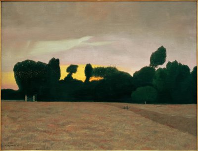 Krajobraz Normandii, zachodzące słońce autorstwa Felix Edouard Vallotton
