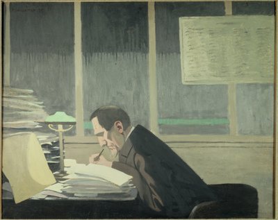 Portret Felixa Feneona (1861-1944), krytyka sztuki, dziennikarza i dyrektora magazynu w La revue blanche”” Obraz Felixa Vallottona (1865-1925) (ec.suiss) autorstwa Felix Edouard Vallotton
