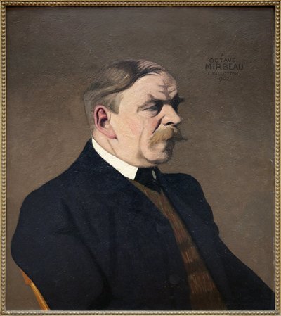 Portret Octave Mirbeau (1848-1917), pisarza, francuskiego dziennikarza, Obraz olejny Felixa Vallottona (1865-1925), wykonany w 1902 roku. Fotografia, KIM Youngtae, Grenoble, Musee de Grenoble. autorstwa Felix Edouard Vallotton