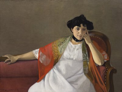 Portret żony artysty, Gabrielle Vallotton, 1905. autorstwa Felix Edouard Vallotton