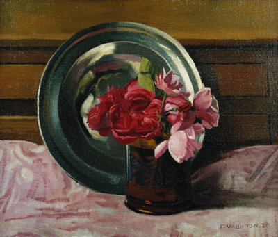 Martwa natura z różami; Natura Morte aux Roses, 1920 autorstwa Felix Edouard Vallotton