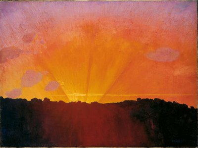 Zachód słońca, pomarańczowe niebo, 1910. autorstwa Felix Edouard Vallotton