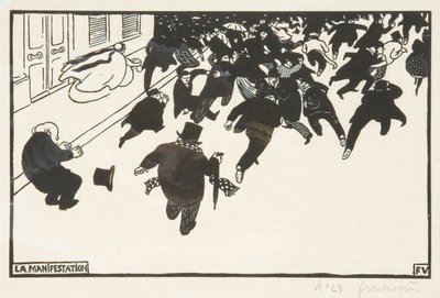 Demonstracja, 1893 autorstwa Felix Edouard Vallotton