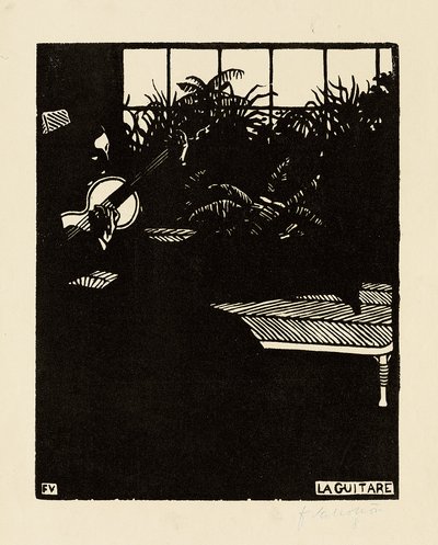 Gitara z serii „Instrumenty muzyczne”, V, 1897 autorstwa Felix Edouard Vallotton