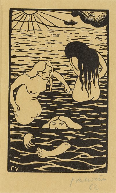 Trzech Kąpiących się, 1894 autorstwa Felix Edouard Vallotton