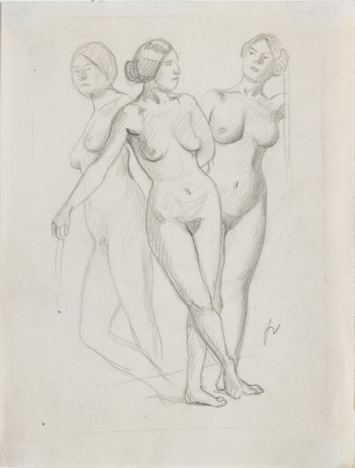 Trzy Gracje, studium autorstwa Felix Edouard Vallotton