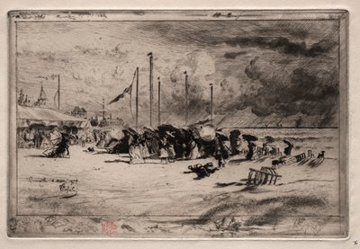 Szkwał w Trouville, 1874. autorstwa Felix Hilaire Buhot