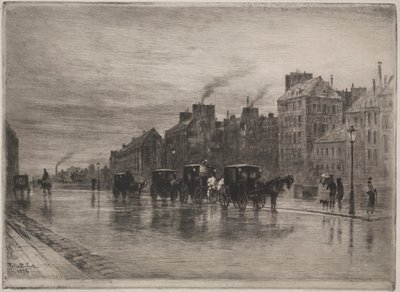 Zimowy poranek na Quai de LHotel-Dieu, 1876. autorstwa Felix Hilaire Buhot