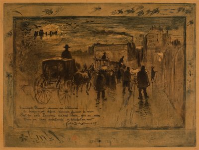 Kondukt żałobny Boulevard de Clichy (Kondukt żałobny Boulevard de Clichy) autorstwa Felix Hilaire Buhot