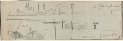 Gillingham Pier, Londyn [verso] autorstwa Felix Hilaire Buhot