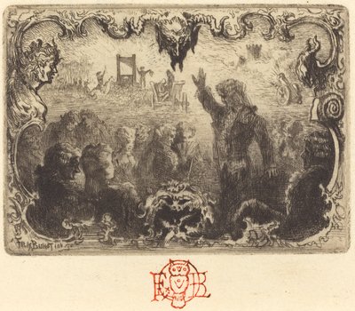 „Zakochany diabeł” Jacquesa Cazotte (III winieta) autorstwa Felix Hilaire Buhot