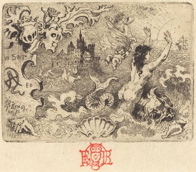 Druga winieta Jacquesa Cazotte „Zakochany diabeł”, 1878 r. autorstwa Felix Hilaire Buhot