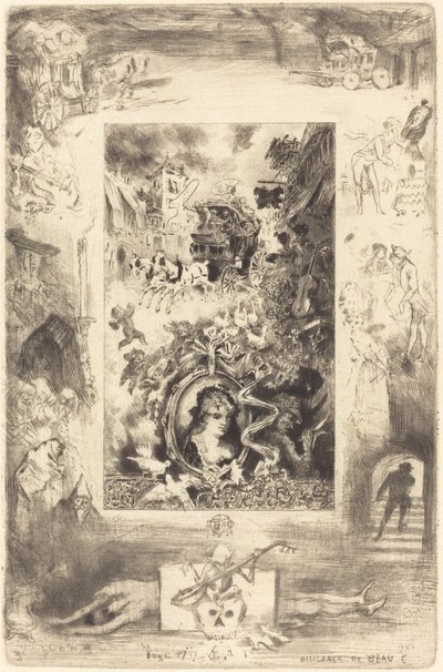 Dyliżans z Beaucaire (Dyliżans z Beaucaire) autorstwa Felix Hilaire Buhot