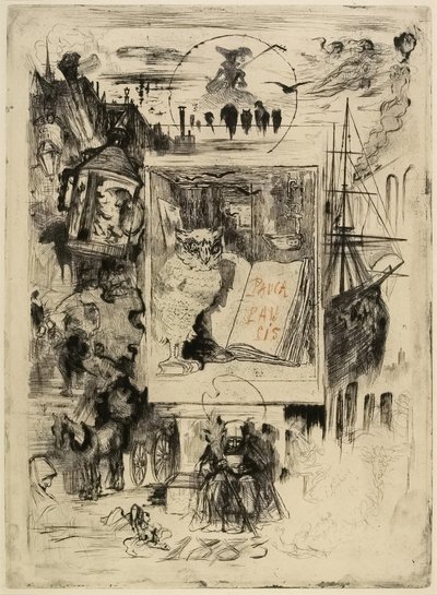 Sowa, 1883 autorstwa Felix Hilaire Buhot