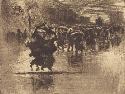 Le Petit Enterrement Pogrzeb - mały talerz, 1878. autorstwa Felix Hilaire Buhot