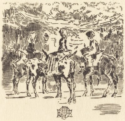 Osiołki Luchona, 1873. autorstwa Felix Hilaire Buhot