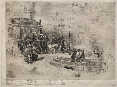Plac Pigalle w 1878 r. autorstwa Felix Hilaire Buhot