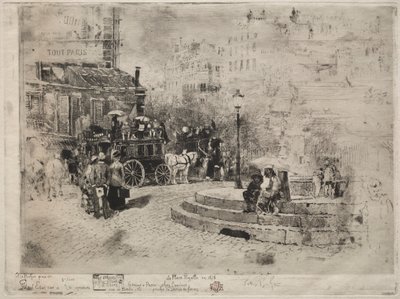 Plac Pigalle w 1878, 1878. autorstwa Felix Hilaire Buhot