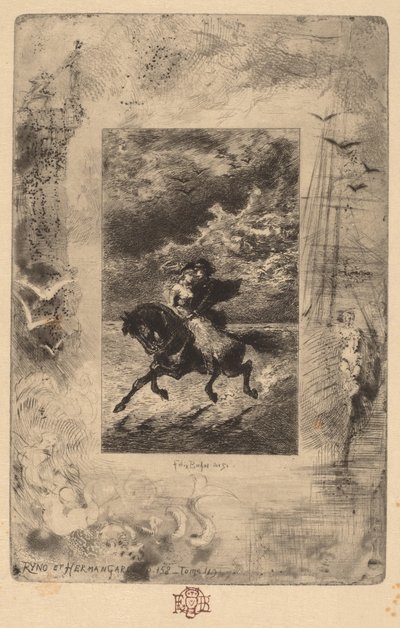 Ryno i Hermangarde (Ryno i Hermangarde) autorstwa Felix Hilaire Buhot