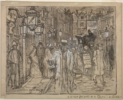 Scena uliczna w Londynie, 1879. autorstwa Felix Hilaire Buhot
