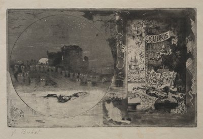 Zamek Sów, 1887 r. autorstwa Felix Hilaire Buhot