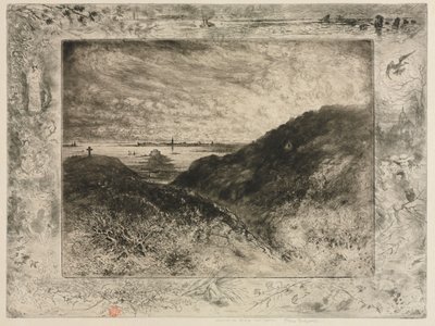 Klif: Zatoka Saint-Malo autorstwa Felix Hilaire Buhot